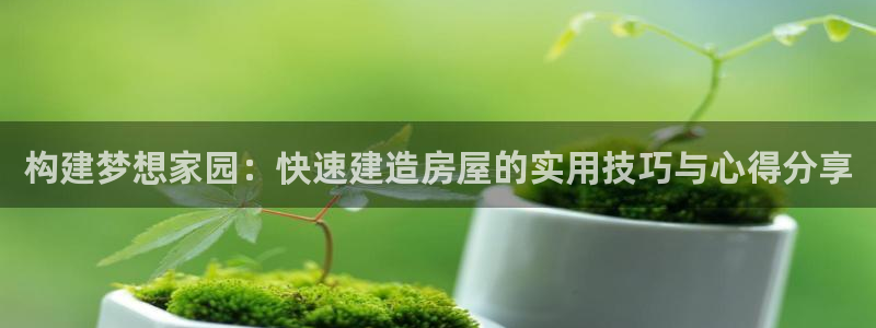 富联娱乐app官方下载安装：构建梦想家园：快速建造房屋的实用技巧与心得分享