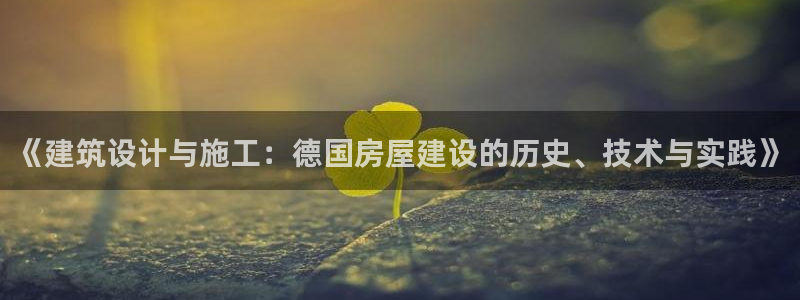 富联娱乐登录网址是多少：《建筑设计与施工：德国房屋建设的历史、技术与实践》