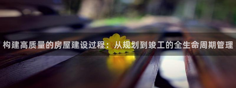 富联娱乐招商右判官333OO：构建高质量的房屋建设过程：从规划到竣工的全生命周期管理