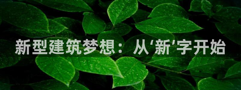 富联娱乐代理是谁做的：新型建筑梦想：从‘新’字开始